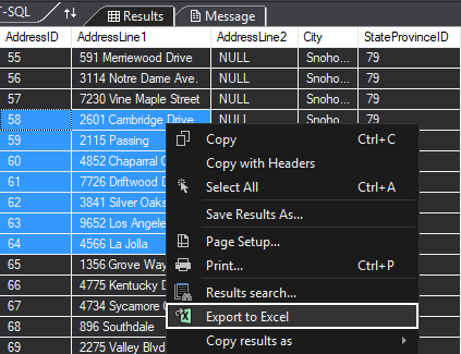 export to excel