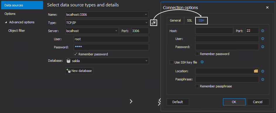 MySQL Connections SSH