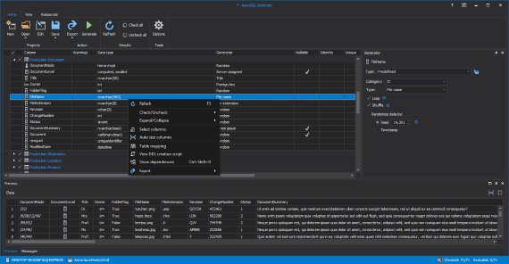 SQL data generator | ApexSQL