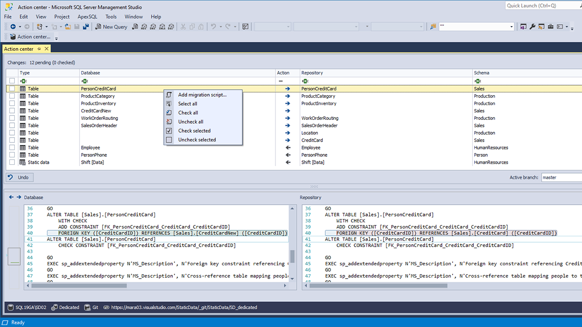 Migration scripts management