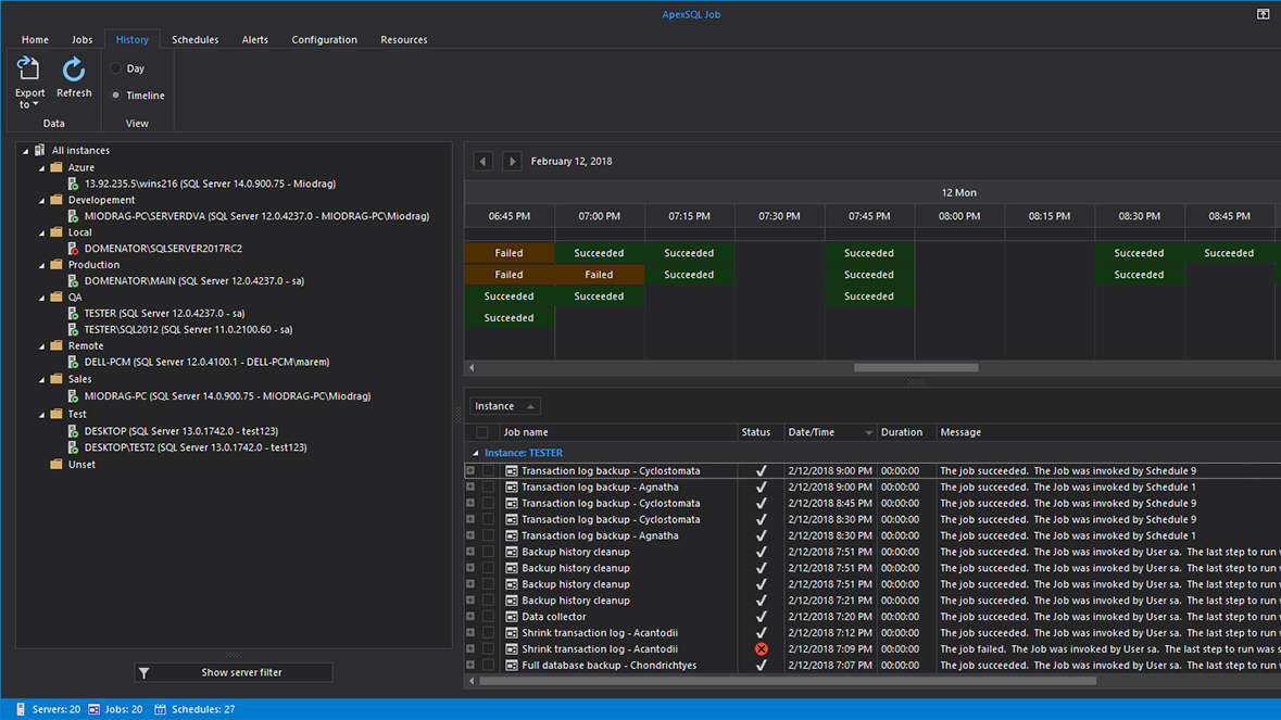 SQL Server Agent job history