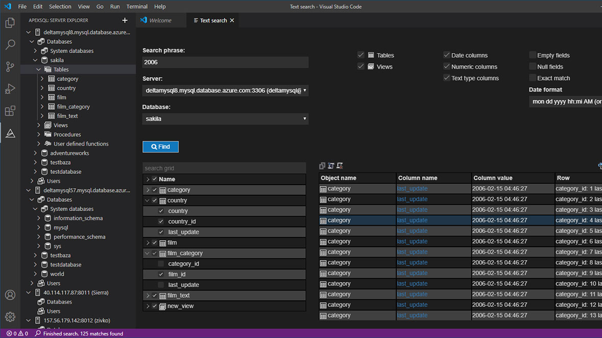 Text search within MySQL Server and MariaDB databases